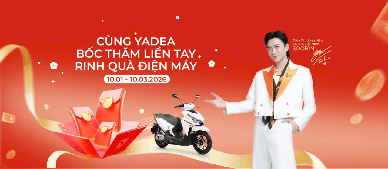Ưu Đãi Yadea Bốc Thăm May Mắn Nhận Ngay Quà Điện Máy Xe Điện Vĩnh Trường Đồng Tháp