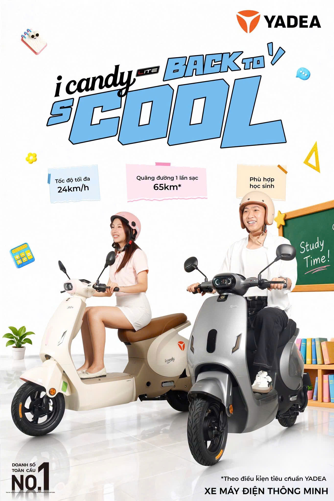 Khám Phá Yadea iCandy – Xe Điện Học Sinh Đi 70km Xe Điện Vĩnh Trường Đồng Tháp